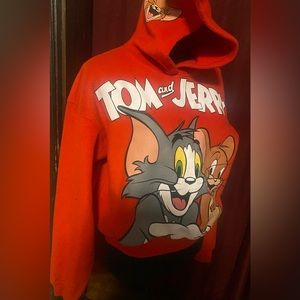Tom and Jery crop top hoodie